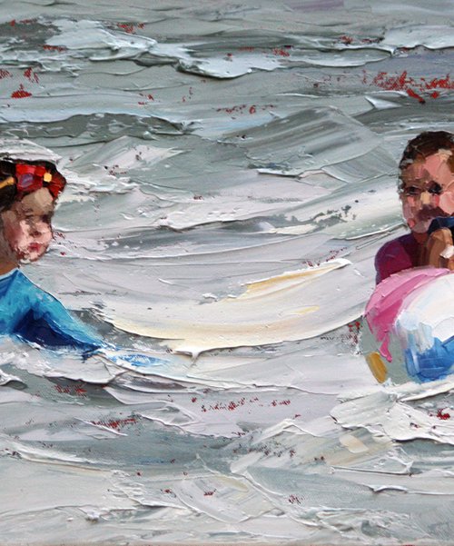 Beach Ball In The Waves V by Claire McCall