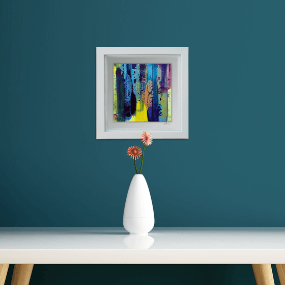 Framed ready to hang original abstract  - Summer colours