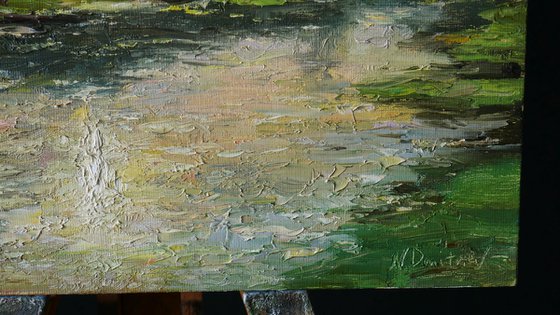 November Sunlight - original sunny landscape, painting