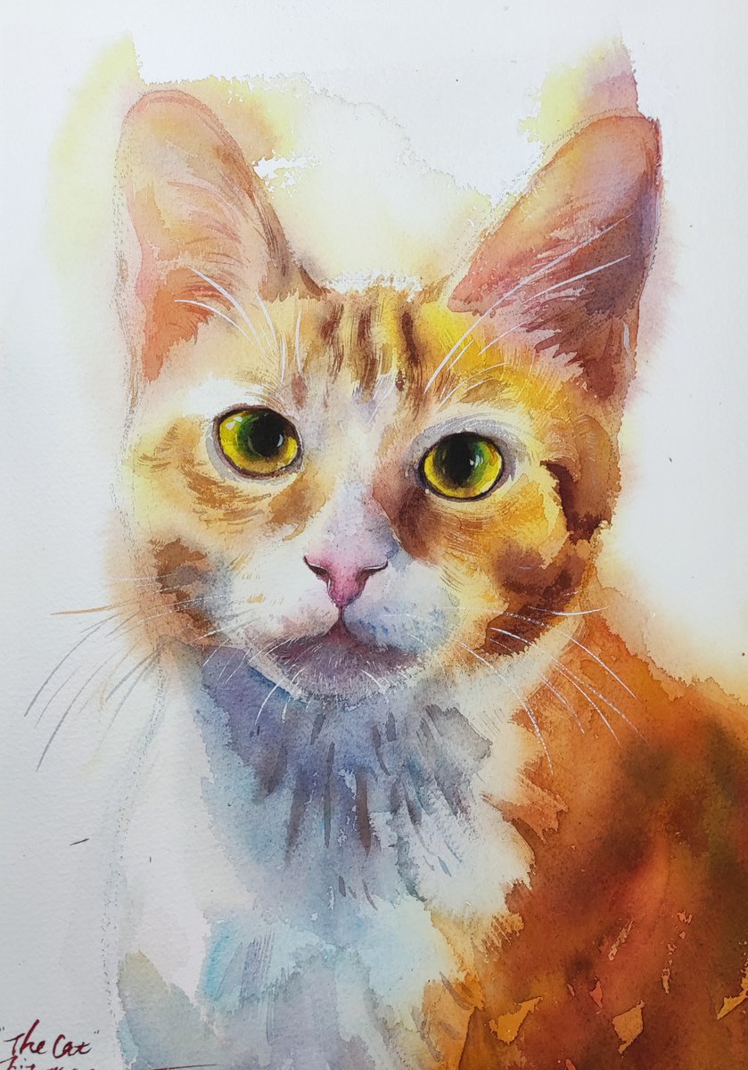 Impressionistic Animal Watercolour By Jing Chen, 11 X 15, Bruce, Original Artwork