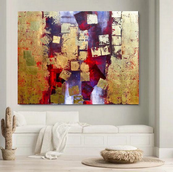 Gold  abstract painting  #0018