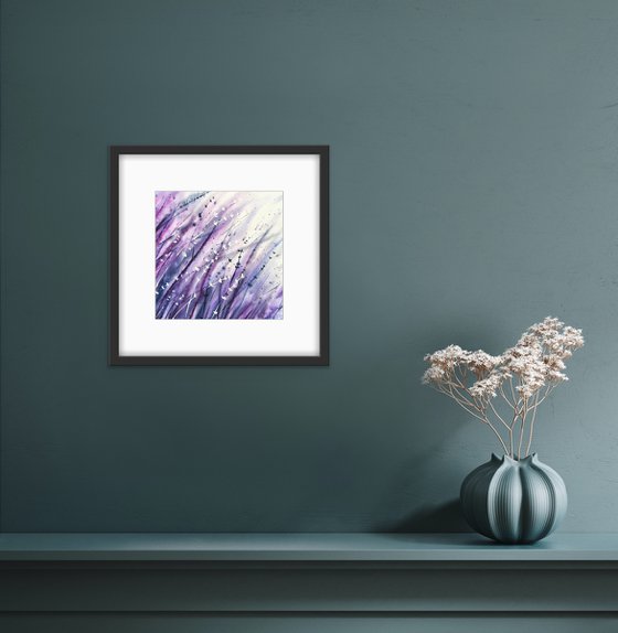Lavender storm. Original watercolor artwork.