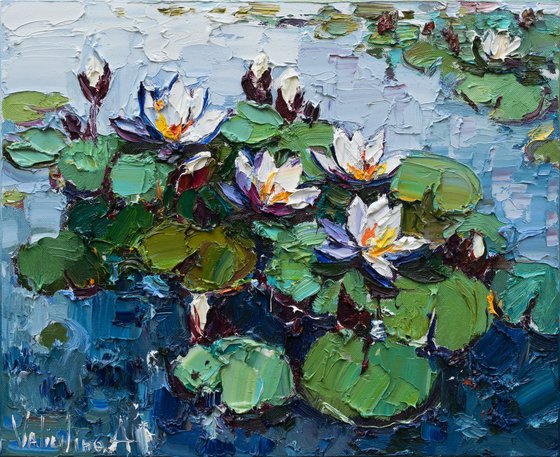 Water lily -  Original Oil painting