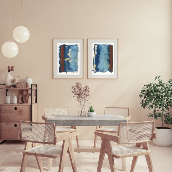 Original Abstract Cyanotype