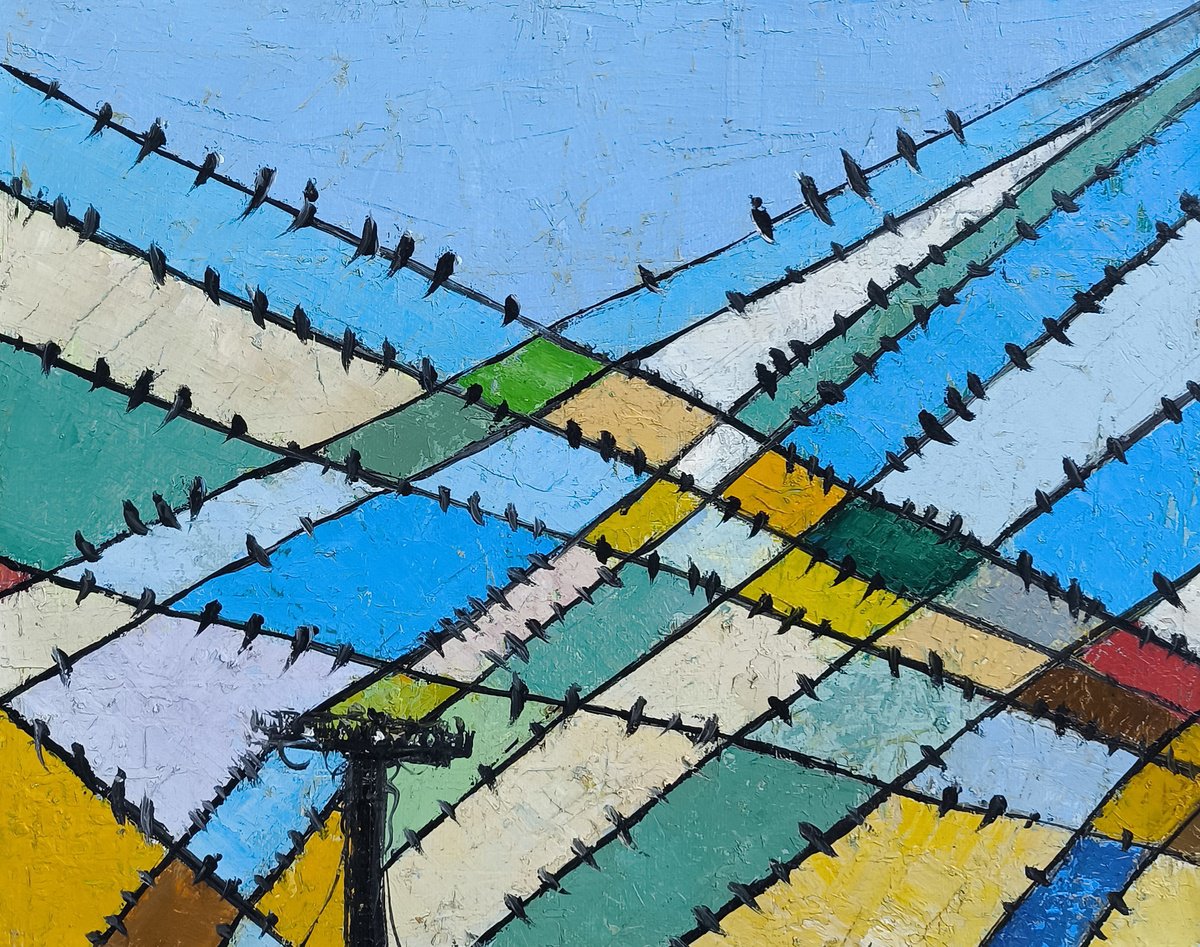 Impressionistic Landscape Oil Painting By Narek Qochunc, 9 X 8", Chorus Of The Sky, Original Artwork