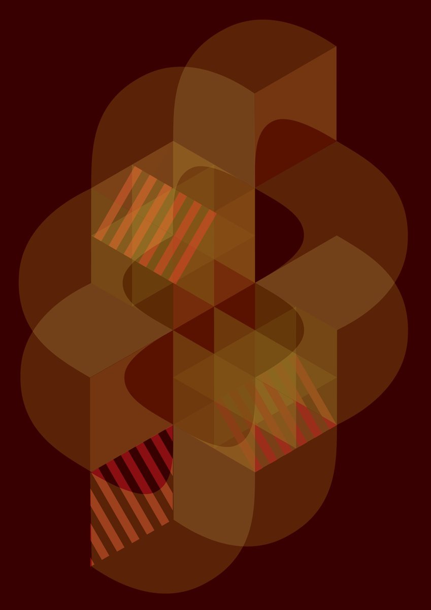 Graphic Cityscapes Giclee Print By David Gill, 17 X 12, Trap Tail Spin 2, Original Artwork