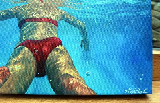 Underneath IX - Miniature swimming painting