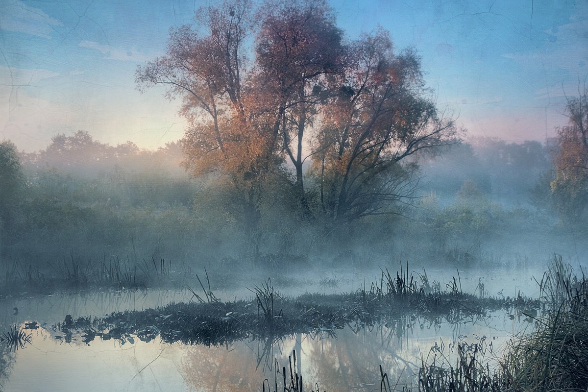 Impressionistic Landscape Photograph By Valerix, 30 X 20", Five Minutes Before Dawn., Original Artwork