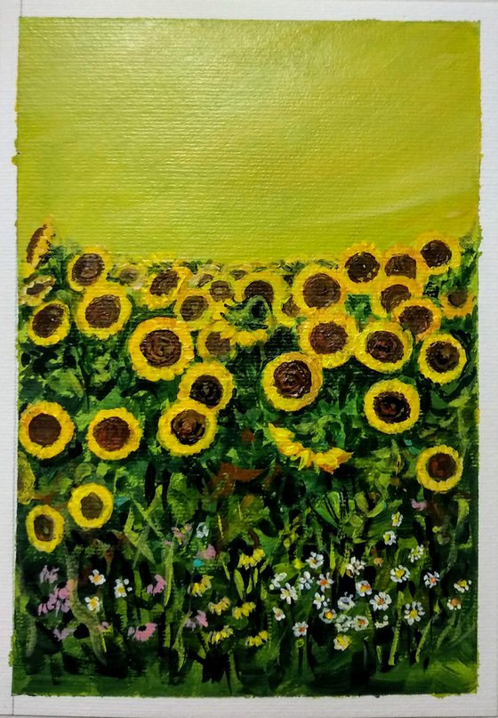 Sunflowers Miniature, Inspired by Van Gogh