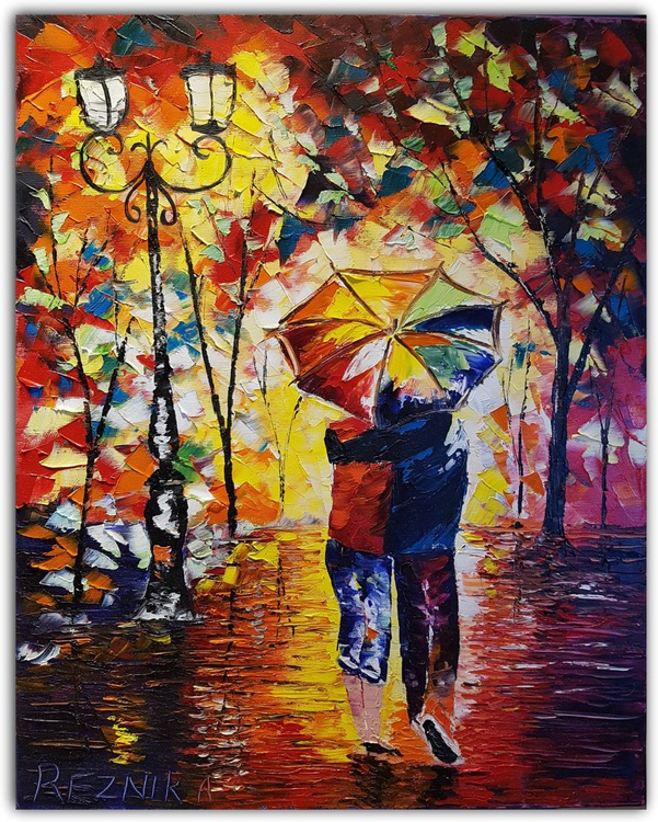 Romantic Couple In Color 40 50 By Anna Reznik Artfinder
