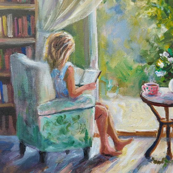 Girl reading a book