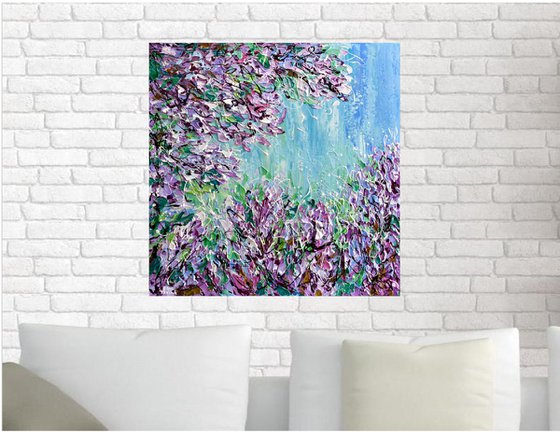 Lilac Season - Textured Spring Flowers Painting on Canvas