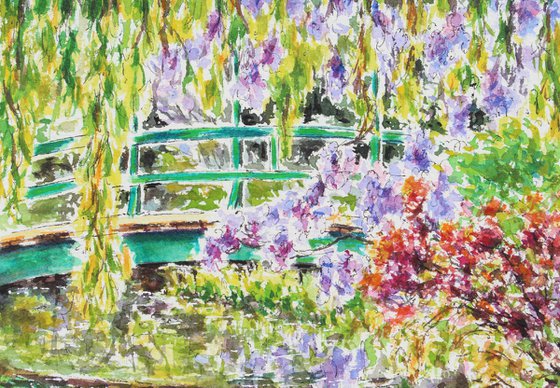 The Japanese Bridge At Monet's Garden