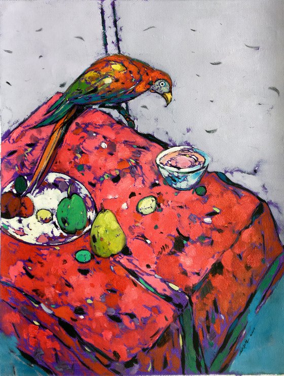 Parrot on table k010