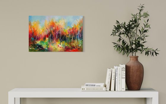 Sunny fall forest