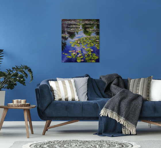 "Pond with water lilies"