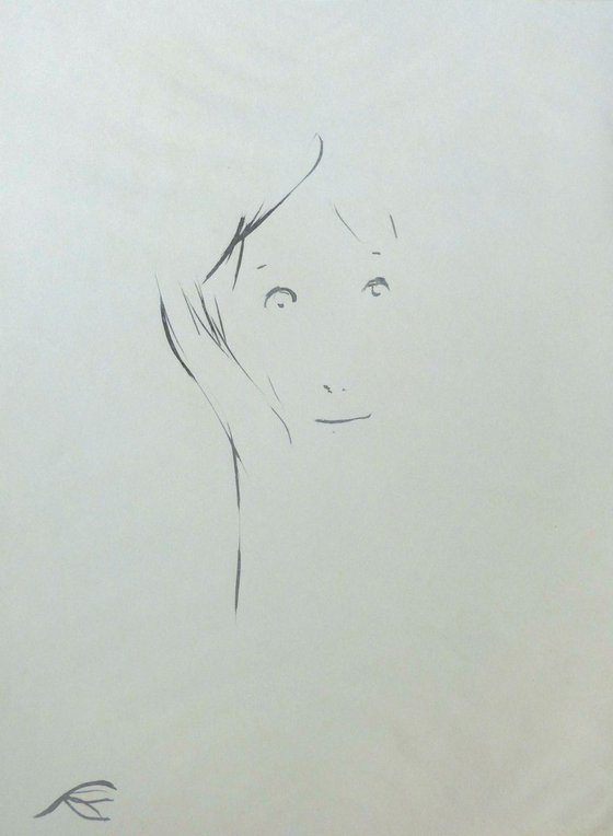 Minimalist Portrait, Ink on Paper 29x41 cm