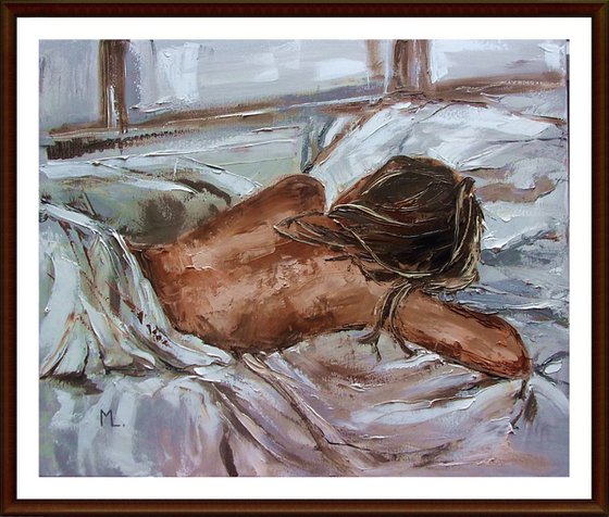 " MORNING ... " - original oil painting on canvas, palette knife