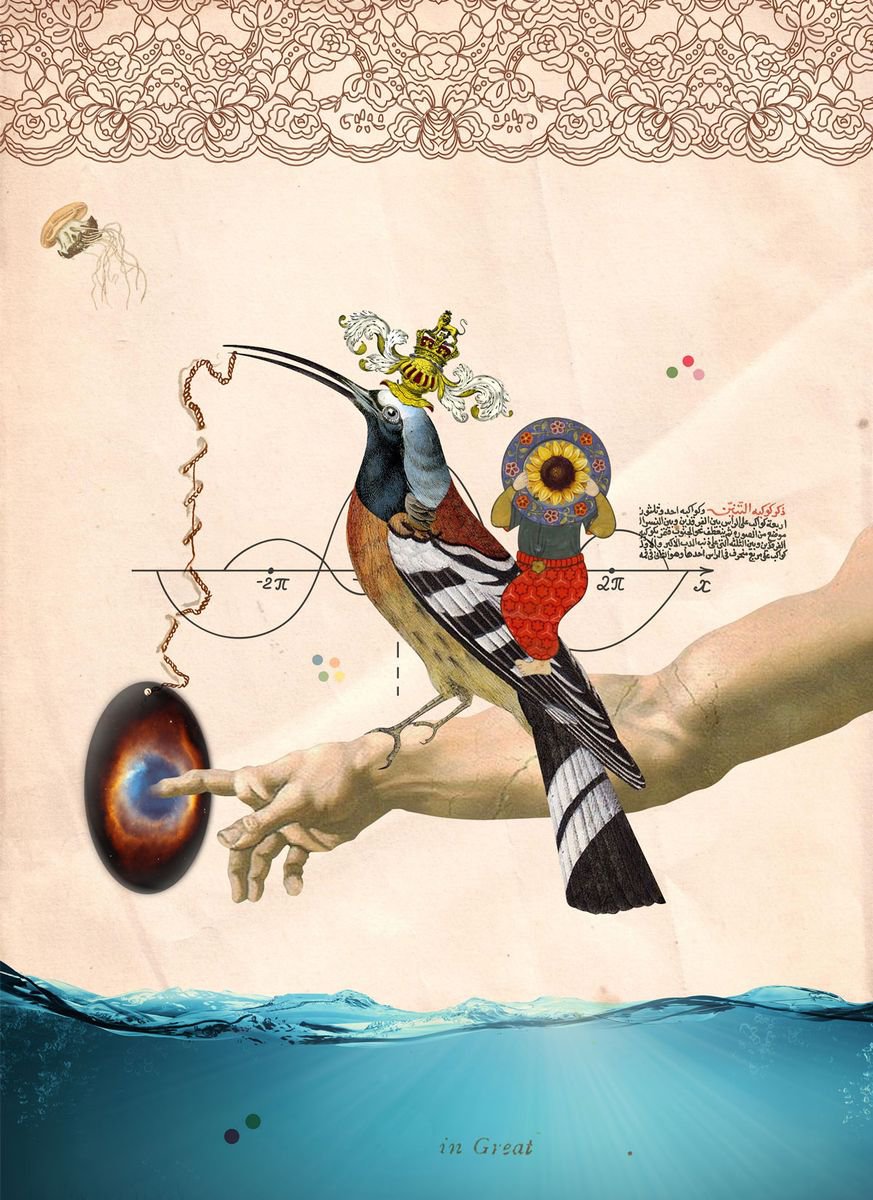 Surrealistic Animal Giclee Print By Mo Awwad, 18 X 24", The Emperor, Original Artwork