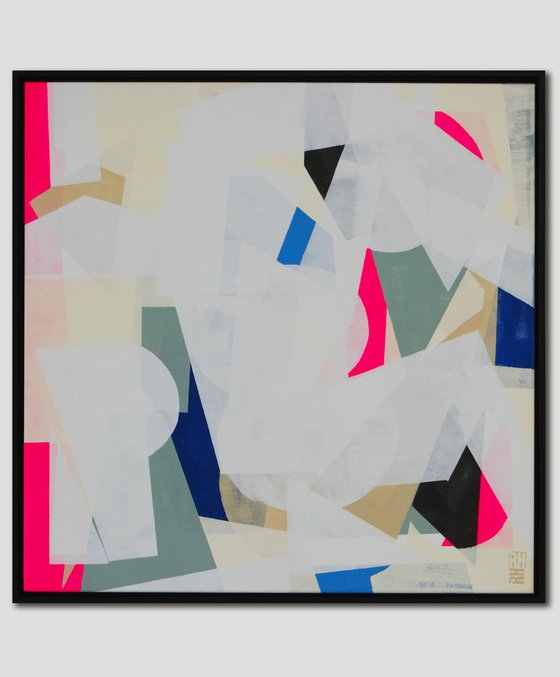 Fractured White and Neon pink
