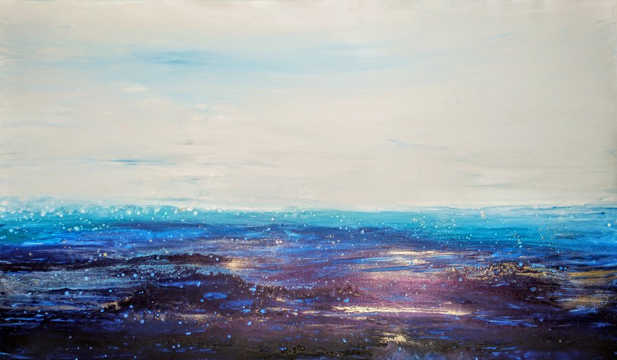 Horizon XL painting (100x170cm) Mixed-media painting by Eleni Denart ...