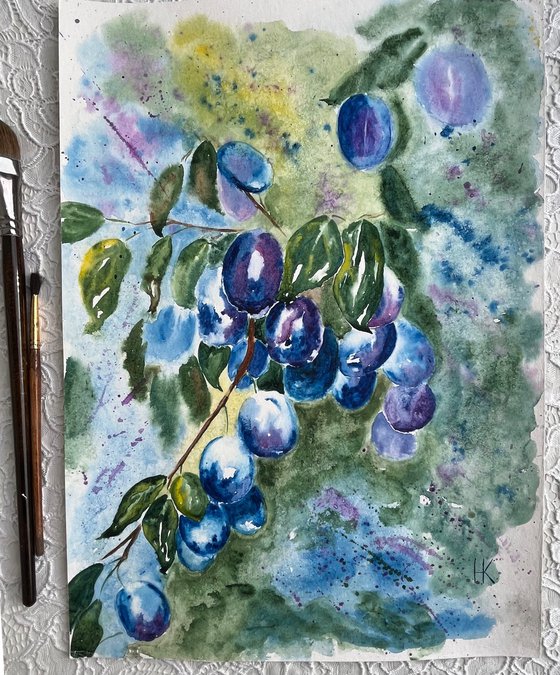 Plums painting