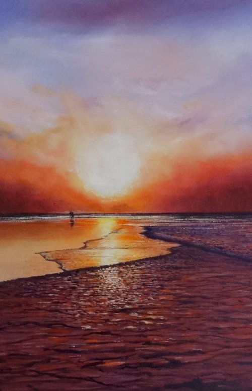 There in The Heart of a Sunset by Mel Davies Original Art