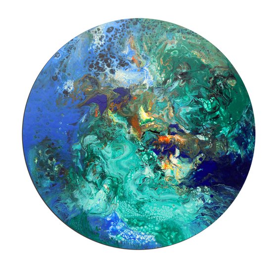 Large abstract round painting 80x80 cm - Peace