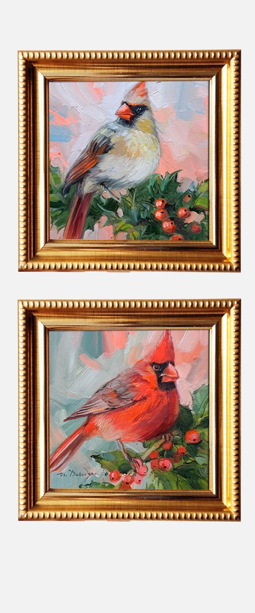 Cardinal bird by Nataly Derevyanko