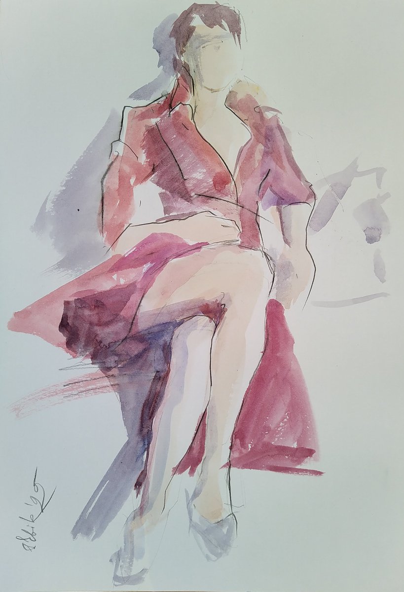 Lady in red by Irina Bibik-Chkolian