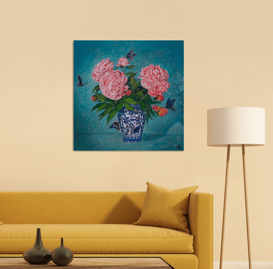 Peonies and Butterflies