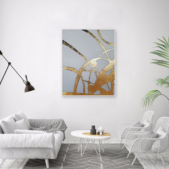 Abstract Our golden time, 80×100 cm / Free shipping