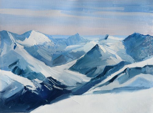 Winter Mountains Winter Painting Art Fine Art Landscape by Yehor Dulin