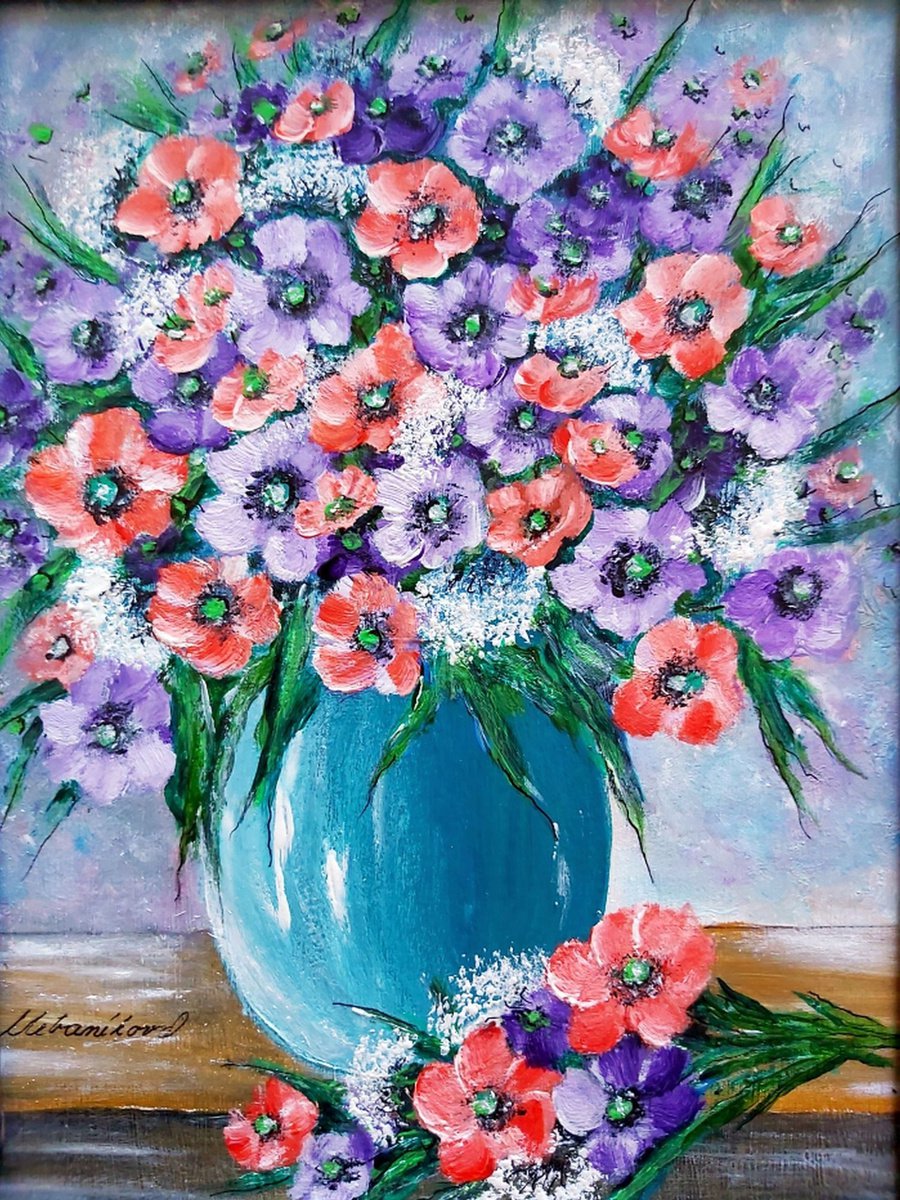 Still life with flowers 3 .. by Emlia Urbankov