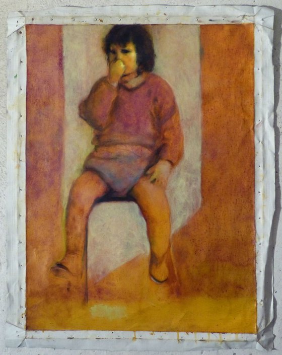A child of the 60s, oil on canvas 81x60 cm