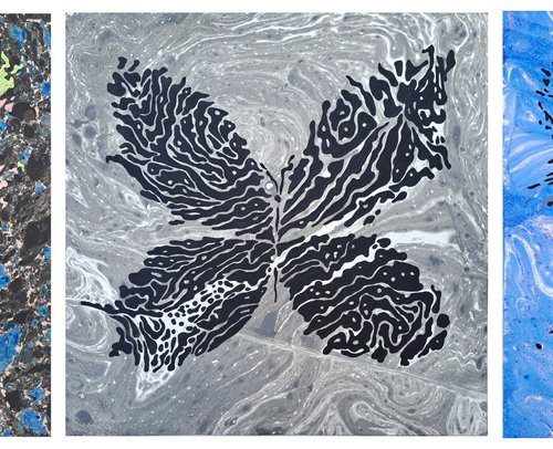 Set of 3 «Monochrome Idyll» by Mariia Raskin