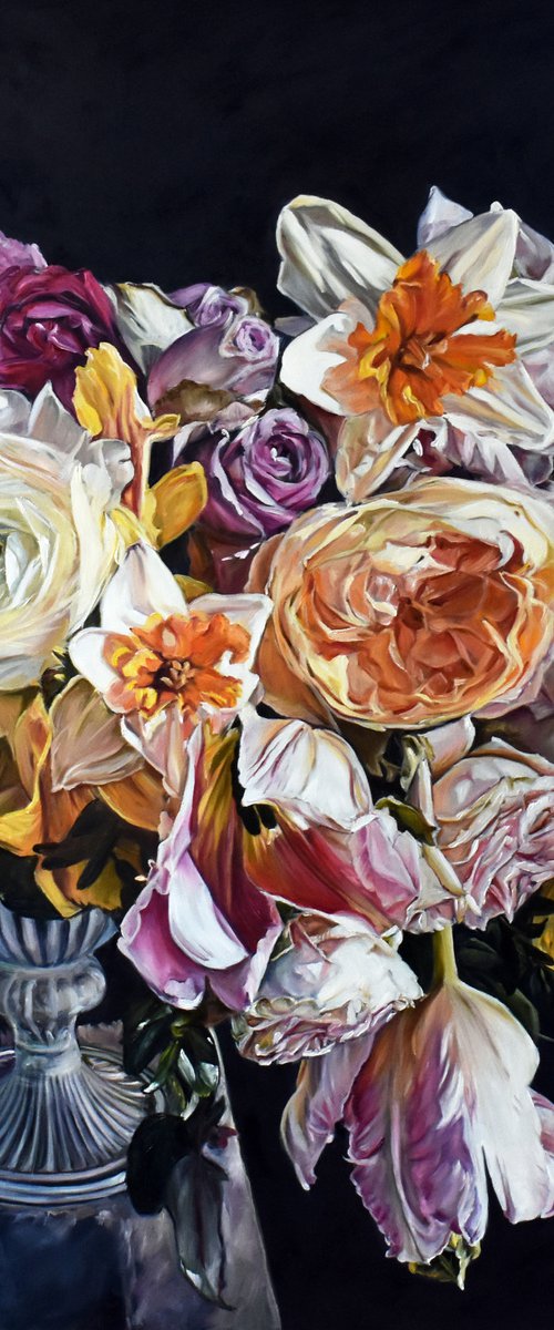 Oil painting "Dance of flowers" 80 * 80 cm by Irina Ivlieva