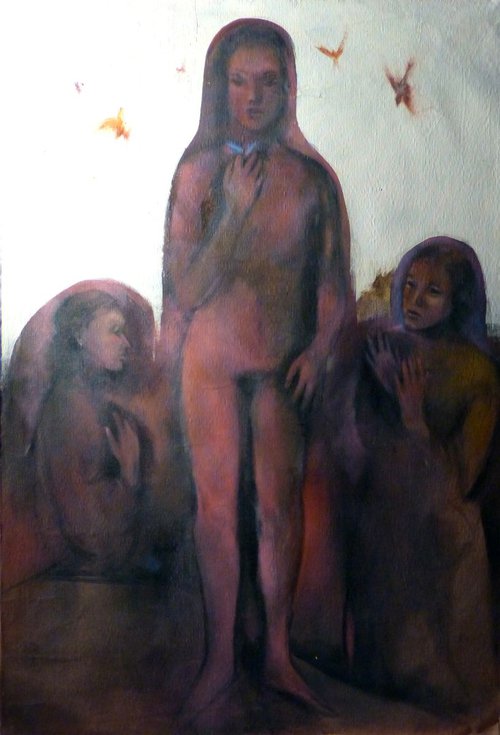 IDOLATRY, oil on canvas 130x89 cm by Frederic Belaubre