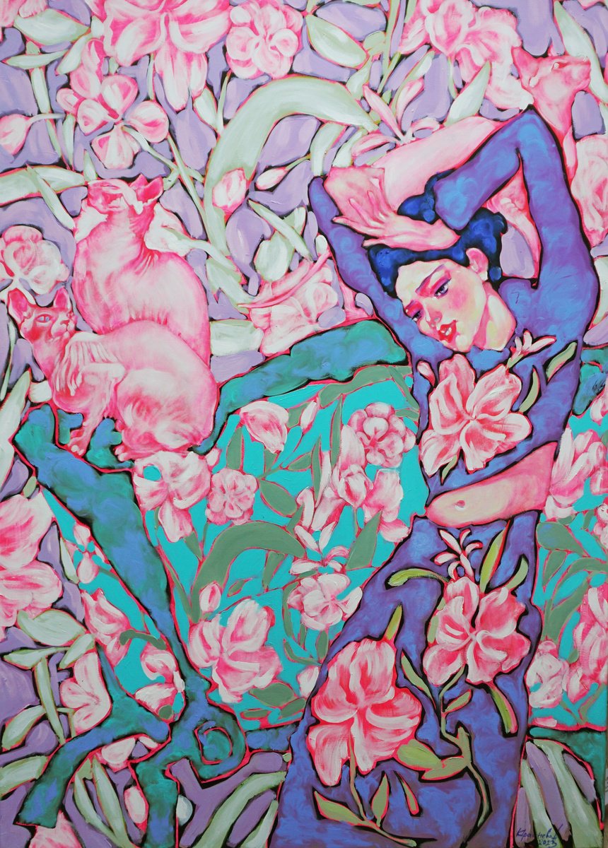 Impressionistic Portrait Oil Painting By Anastasiia Kraineva (Masniuk), 39 X 55, Awakening, Original Artwork