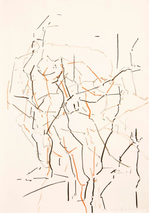 Nude Female and Male Life Drawing study No 401 by Ian McKay