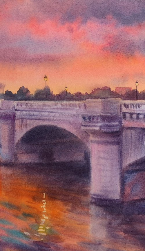 Pont de la Concorde Paris by Olga Beliaeva Watercolour