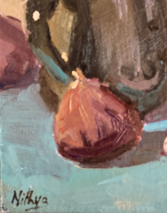 Still life Oil Painting - Figs on a plate