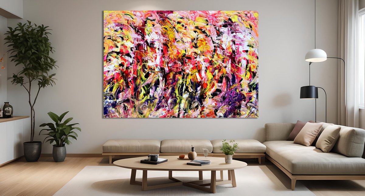 Organic Abstract Acrylic Painting By Estelle Asmodelle, 78 X 54, My Nebulous Symbolism, Original Artwork