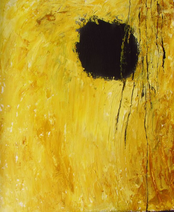 Nightflower - yellow and black acrylic abstract painting