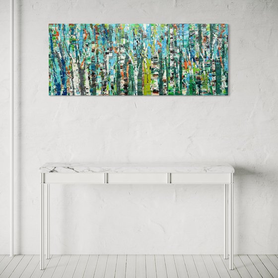 Whisper of the birch grove. Triptych