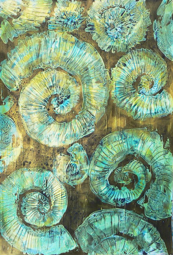 Ammonite (textured artwork of a fossil ammonites) #5