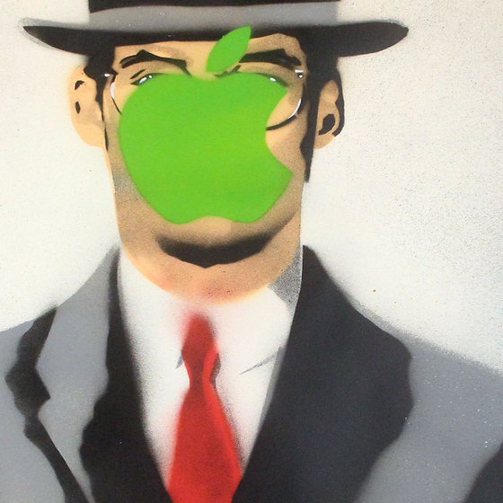 Apple update, self-portrait (on plain paper).