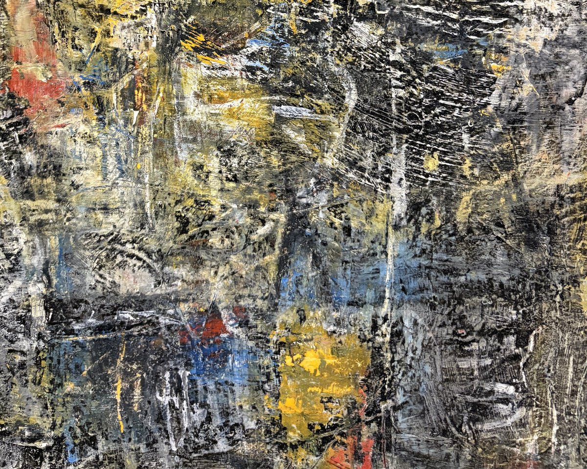 Geometric Oil Painting , Echoes In The Dust By Movses Poghosyan, 24 X 56, Artwork For Sale On Artfinder