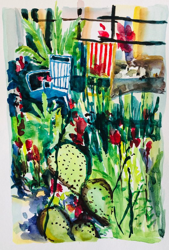 Deck Chairs amongst the Prickly Pears
