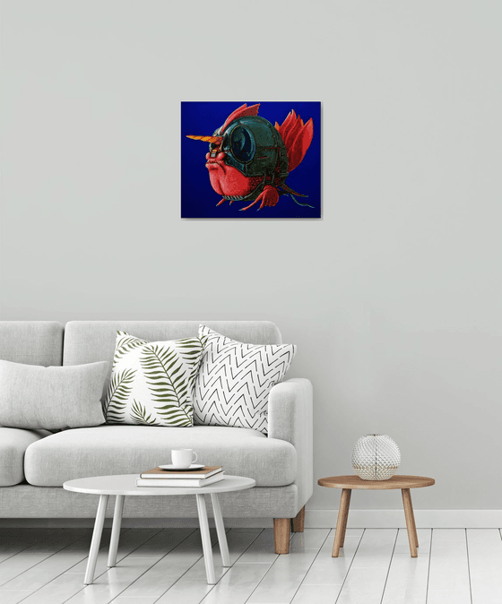 - THE WARRIOR FISH - ( 50 x 60 cm )